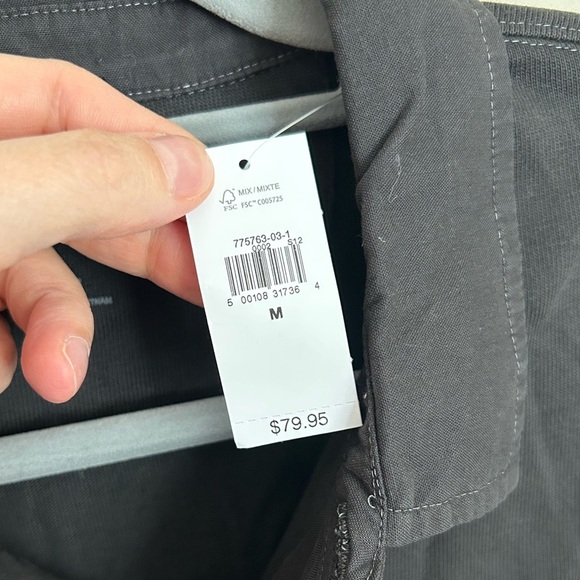 Gap Long Sleeve Polo Washed Black Size Medium - Picture 3 of 5